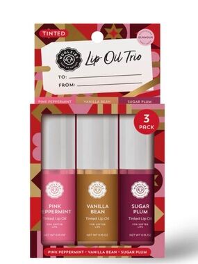 Woolzies Lip Oil Trio – Pink Peppermint, Vanilla Bean & Sugar Plum